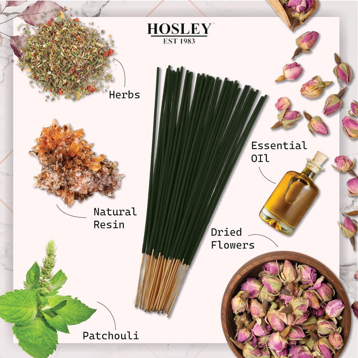 Hosley 120 Pack Incense Sticks + Bonus 120 Pack (Total 240) – Patchouli, Nag Champa, Myrrh & 3 Random Grab Bags – Bulk Pack Perfect for Home, Meditation & Aromatherapy