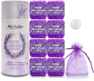 Shower Steamers Aromatherapy for Women or Men - 8-Pack Stress Relief and Relaxation Shower Bomb with Natural Essential Oils,Birthday Gifts Set for Mom,Wife, Girlfriend (Lavender)