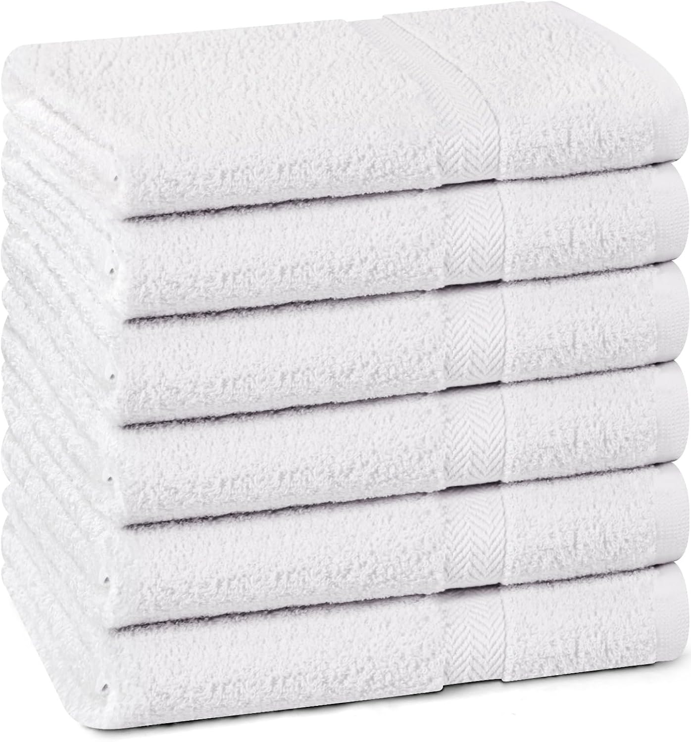 Towel and Linen Mart 100% Cotton White 6 Pack Bath Towel Set, Quick Dry, Super Absorbent, Light Weight, Soft Feel for Hotel, Spa and Bathroom (27 X 54) (White, 27 x 54 6 Pack)