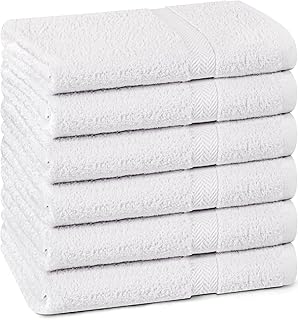 Towel and Linen Mart 100% Cotton White 6 Pack Bath Towel Set, Quick Dry, Super Absorbent, Light Weight, Soft Feel for Hotel, Spa and Bathroom (27 X 54) (White, 27 x 54 6 Pack)