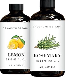Brooklyn Botany Lemon & Rosemary Essential Oils – 4 Fl Oz (Pack of 2) – 100% Pure & Natural – Refreshing & Clarifying Aromatherapy Blend