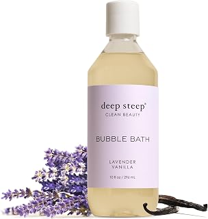 Deep Steep Bubble Bath, Lavender Vanilla, 10 oz – Soothing Soak with Shea Butter, Argan Oil, Aloe Vera & Coconut Oil – Vegan, Sulfate-Free, PH-Balanced Clean Beauty