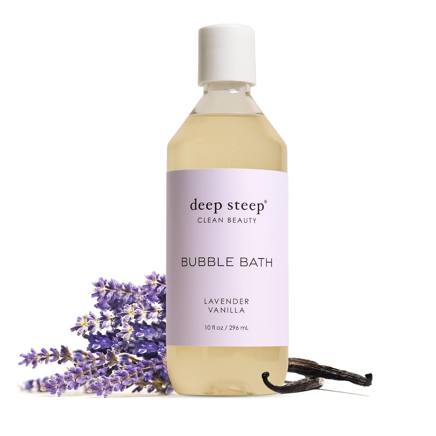 Deep Steep Bubble Bath, Lavender Vanilla, 10 oz – Soothing Soak with Shea Butter, Argan Oil, Aloe Vera & Coconut Oil – Vegan, Sulfate-Free, PH-Balanced Clean Beauty