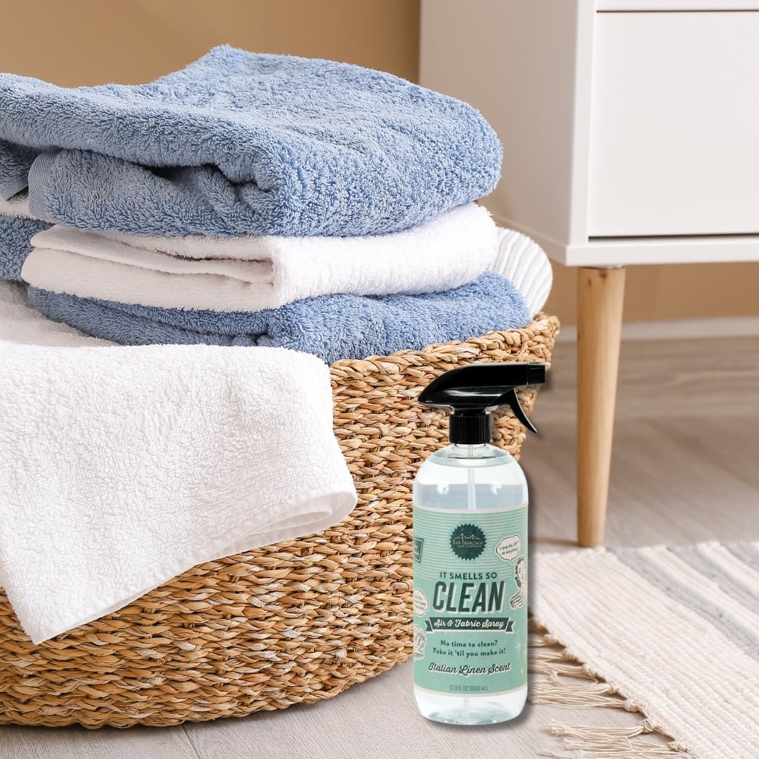 San Francisco Soap Company Smells So Clean Linen Spray | Italian Linen | 33.8 fl oz | Fresh Spray | Multi-Purpose and Dye Free