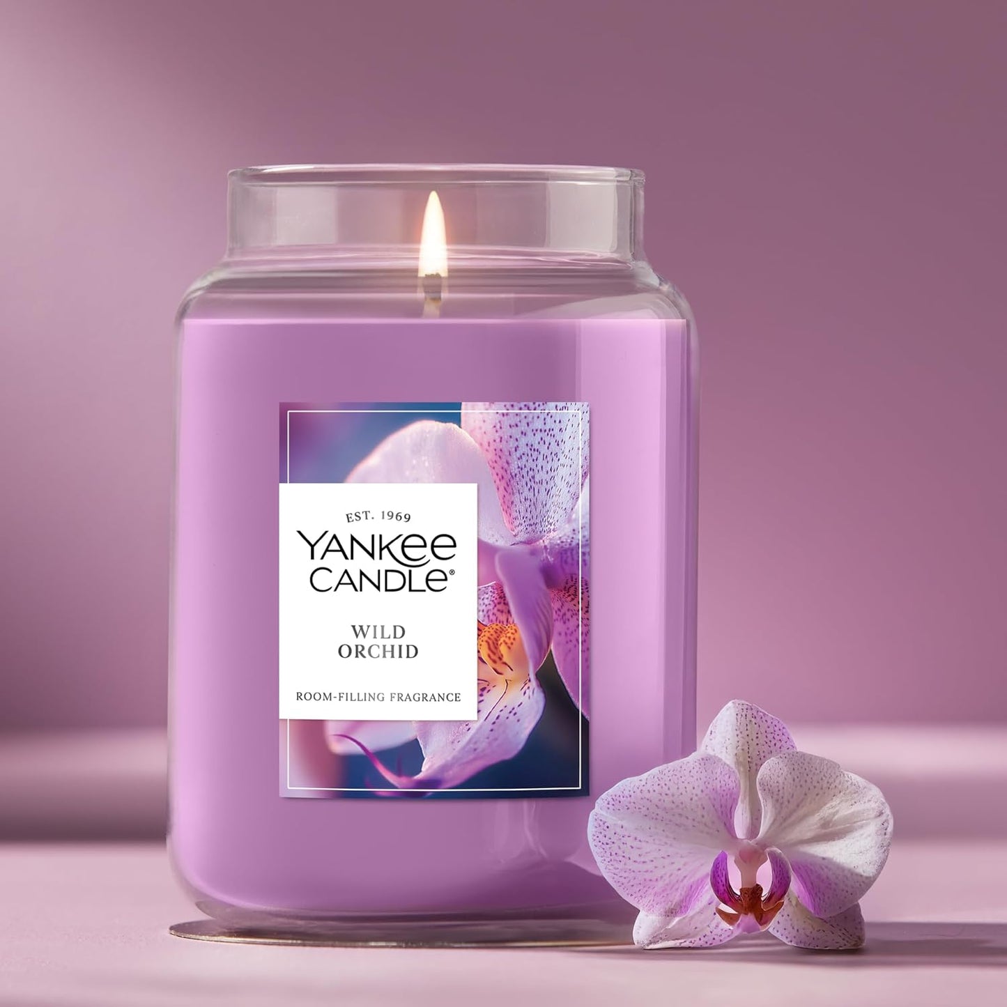 Yankee Candle Wild Orchid Scented Candle, 22oz Large Jar with up to 150 Hour Burn Time, Giftable