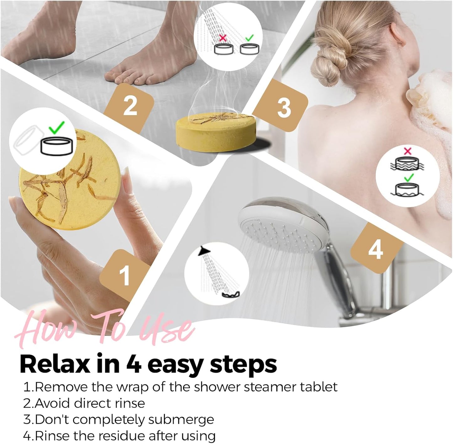 SWCANDY Shower Steamers Aromatherapy Teen Girl Gifts Trendy Stuff Travel Essentials for Women 8 Pcs Natural Essential Oils, Stress Relief Relaxation Home Spa Experience