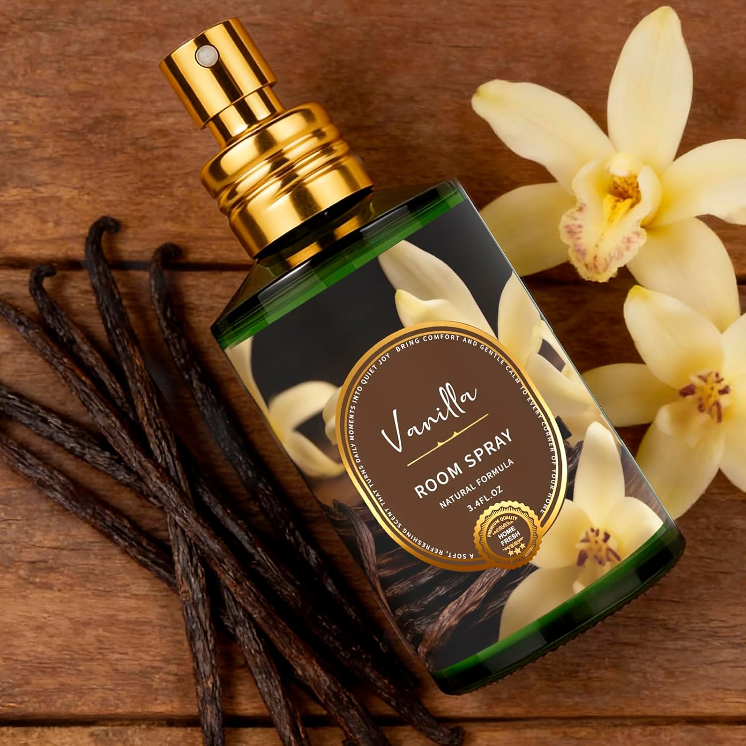 Vanilla Room Spray 2 Pack, 3.4oz/100ml Each – Long-Lasting Air Freshener & Odor Eliminator for Home, Bathroom, Bedroom & Office, Concentrated Room Spray