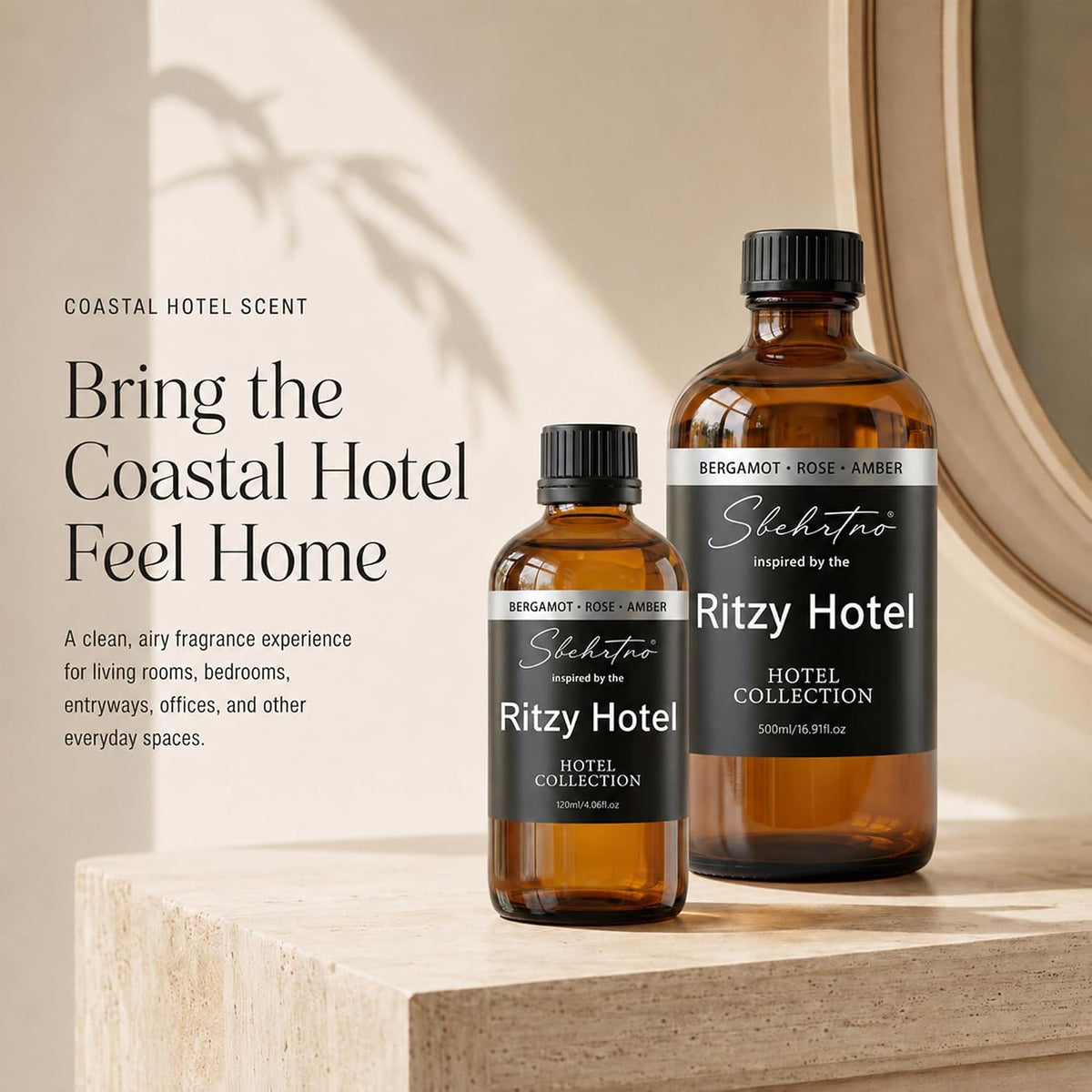 Hotel Collection Diffuser Oil, Coastal Hotel-Inspired Home Fragrance with Lemon, Bergamot &amp; Sea Breeze, for Waterless Diffusers &amp; Scent Machines (0.34 Fl Oz (Pack of 1))