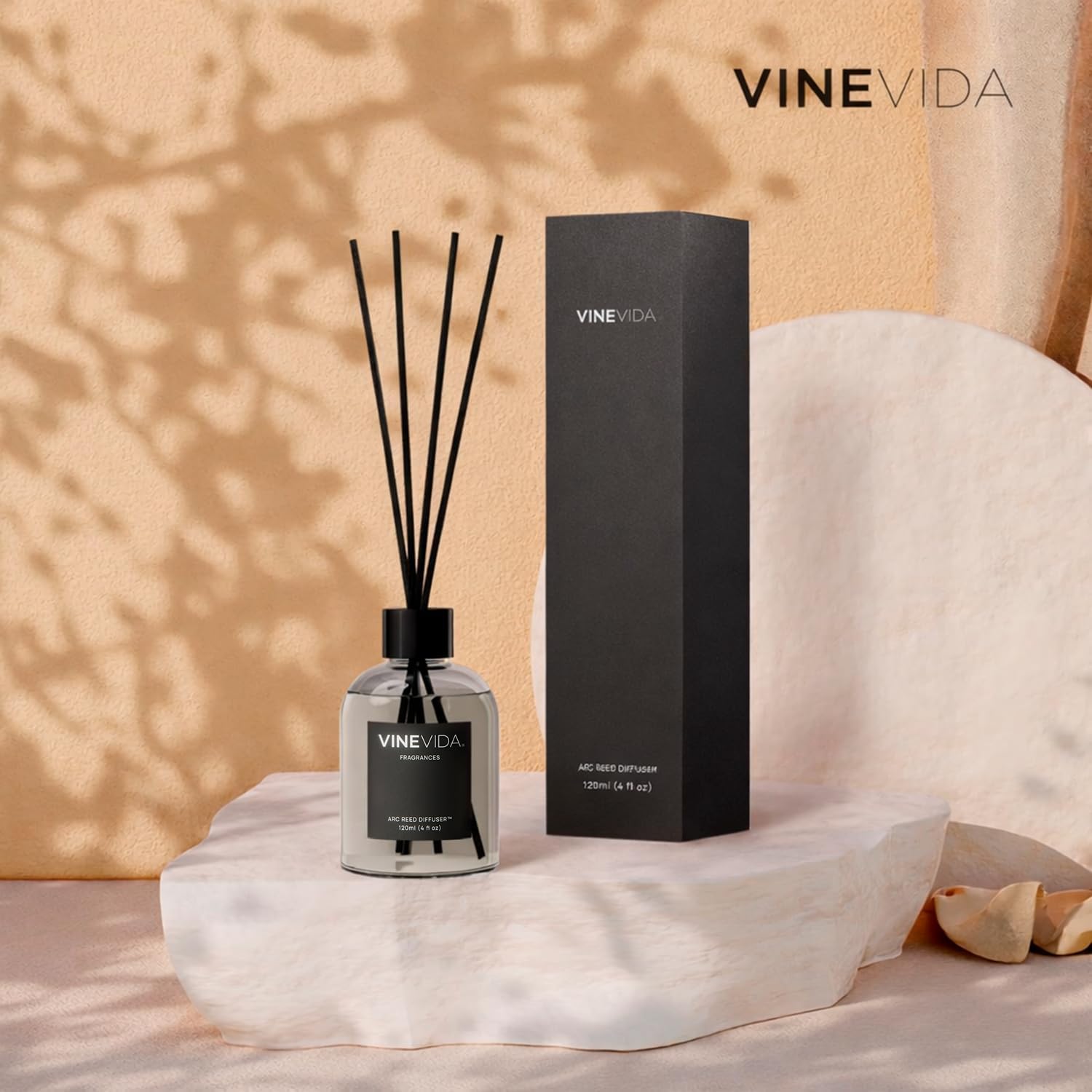 VINEVIDA Reed Diffuser Lime Basil & Mandarin | Diffuser Reed for Home & Bathroom | Long-Lasting Scent Sticks Set | Oil Stick Diffuser | Bathroom Scent