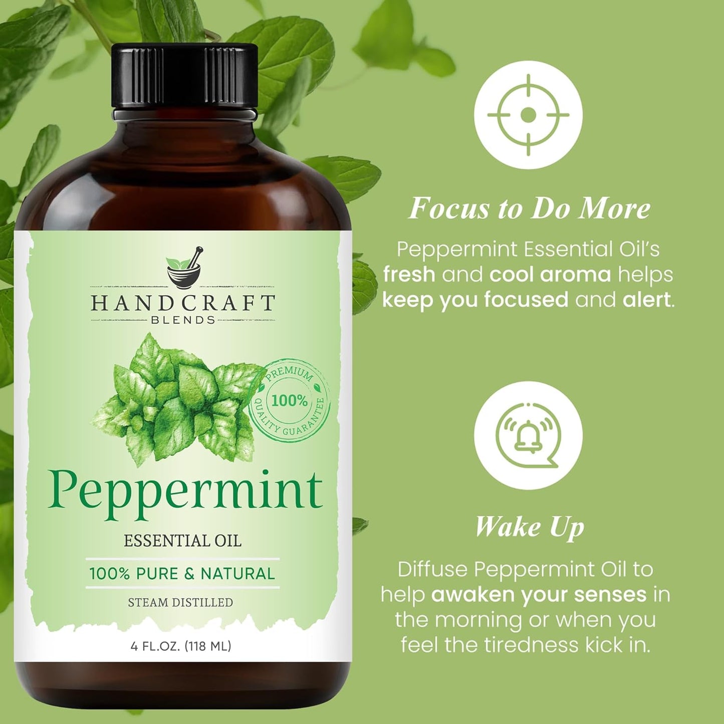 Handcraft Blends Minty Fresh Set: Peppermint and Lemongrass Essential Oils – (2 x 4 Fl Oz) – 100% Pure & Natural – for Diffuser, Aromatherapy, and DIY Projects