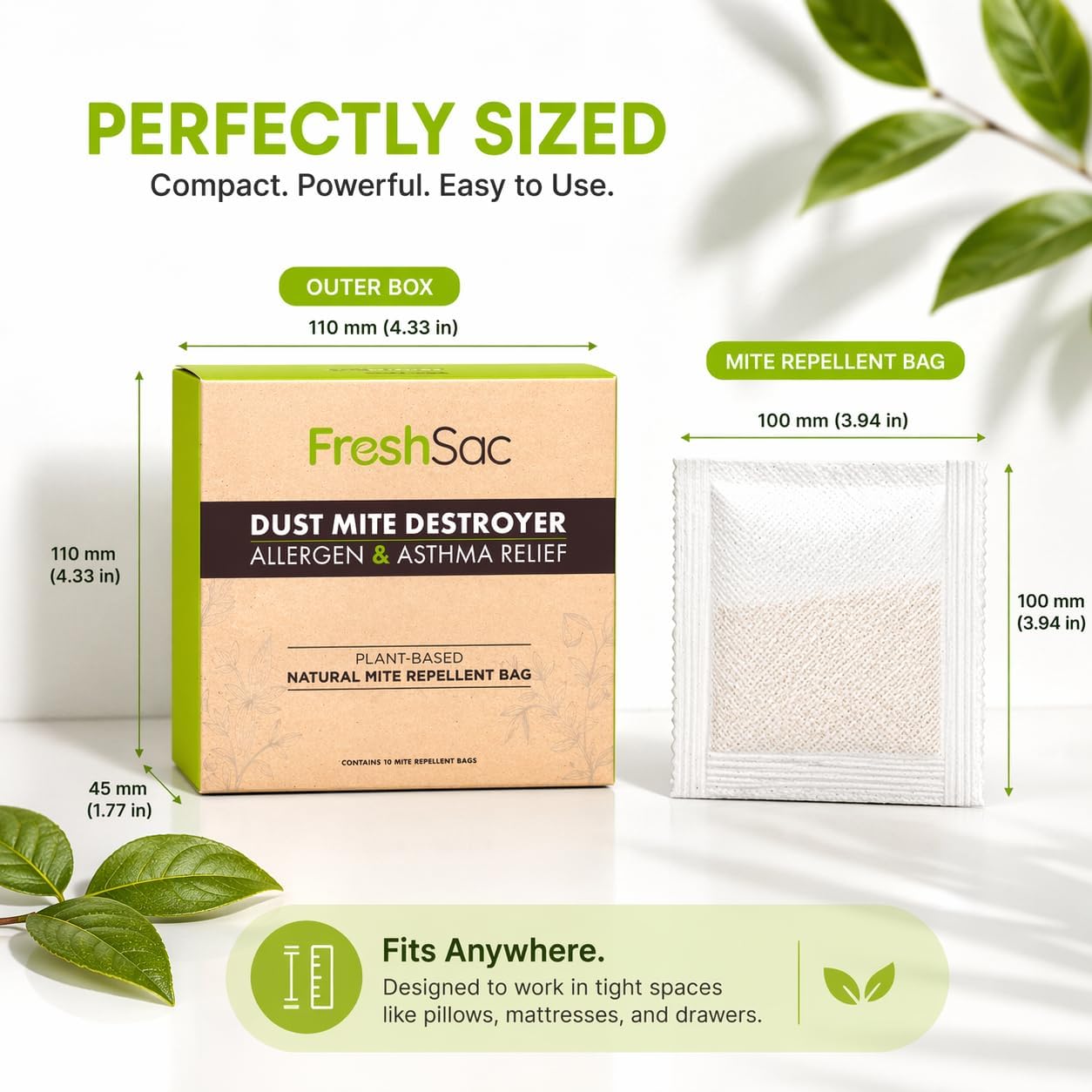FreshSac Natural Home Freshness Sachets – Plant-Based Fabric Freshener & Odor Neutralizer for Bedding, Mattress, Couch, Upholstery & Closet Spaces – Non-Toxic Long-Lasting Fresh Scent for Home
