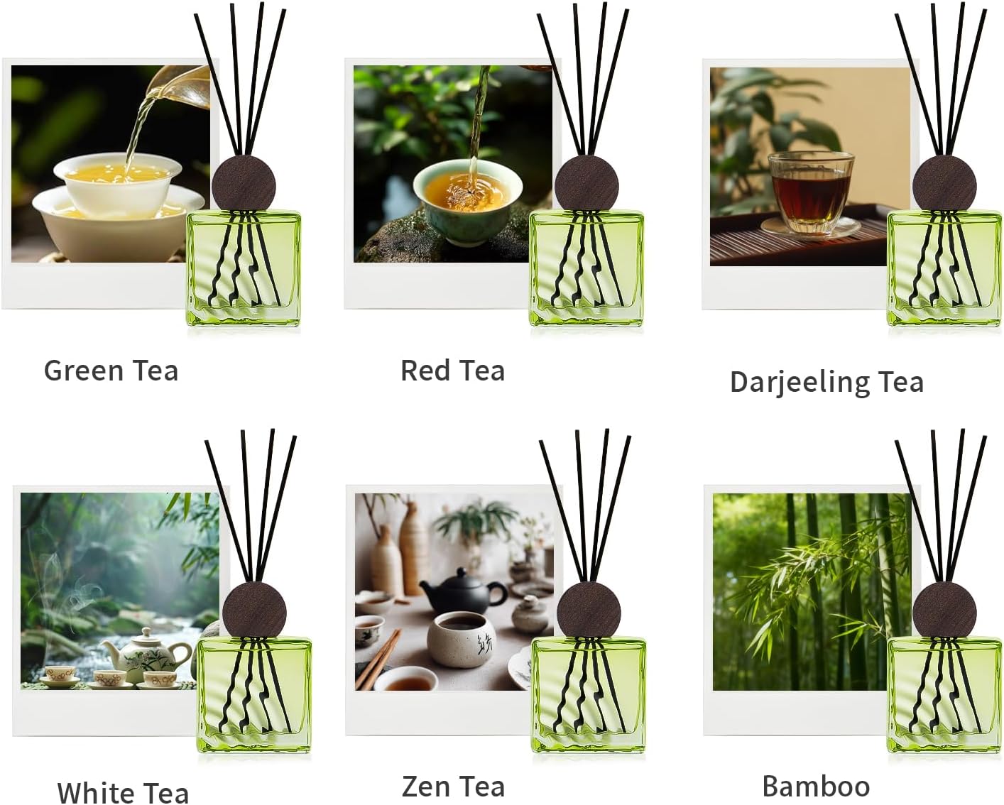 6.76 oz Black Tea Scent Diffusers with 8 Fiber Sticks,200ml Reed Diffuser for Bathroom Room Air Freshener, Last up for 40 Days