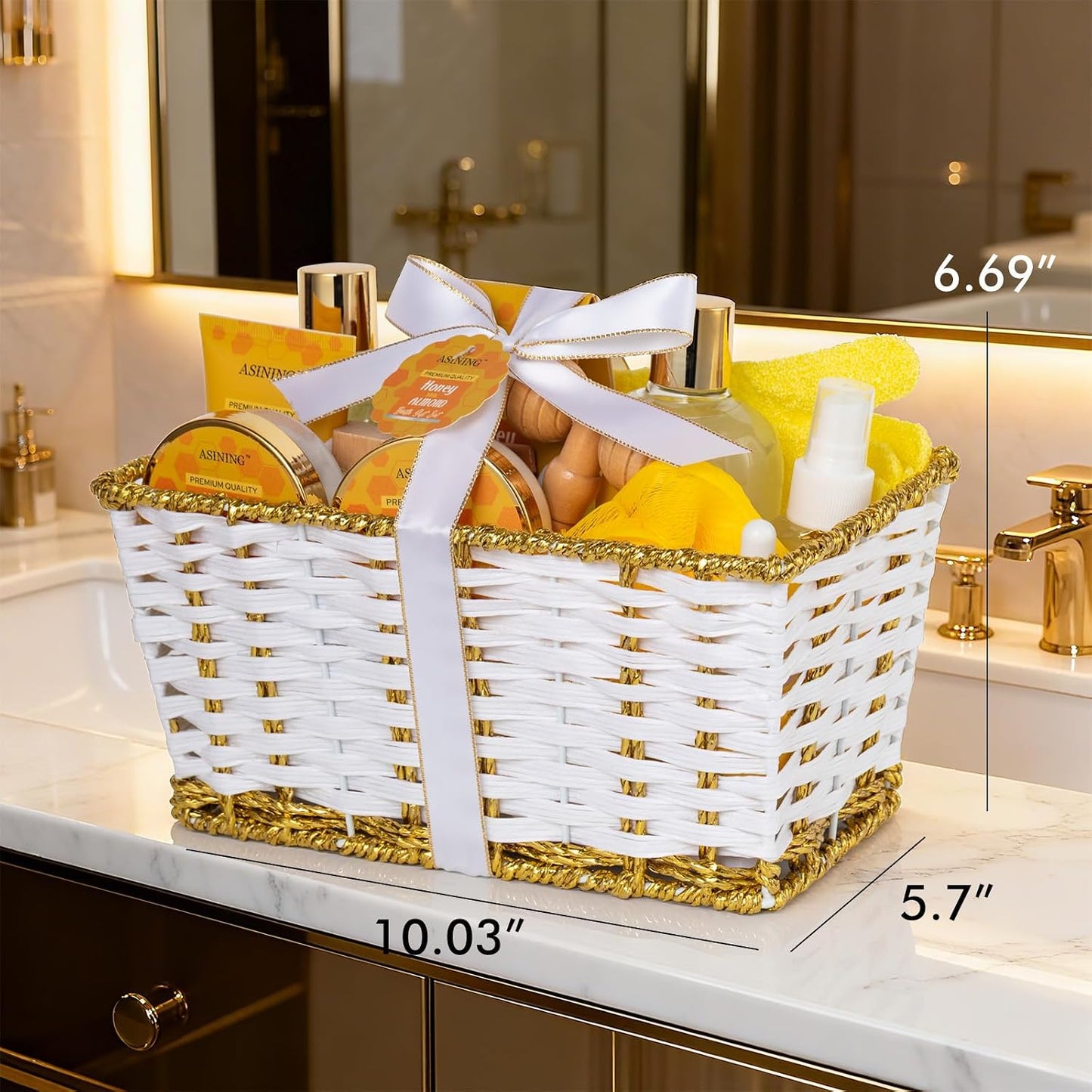 17-Piece Mothers Day Gifts for Women & Men, Almond Luxury Spa Gift Set Bath and Body Gift Basket Set Care Kit Face Skin Care Set, Bath & Body Care Set, Christmas, Valentines, Birthday, Anniversary