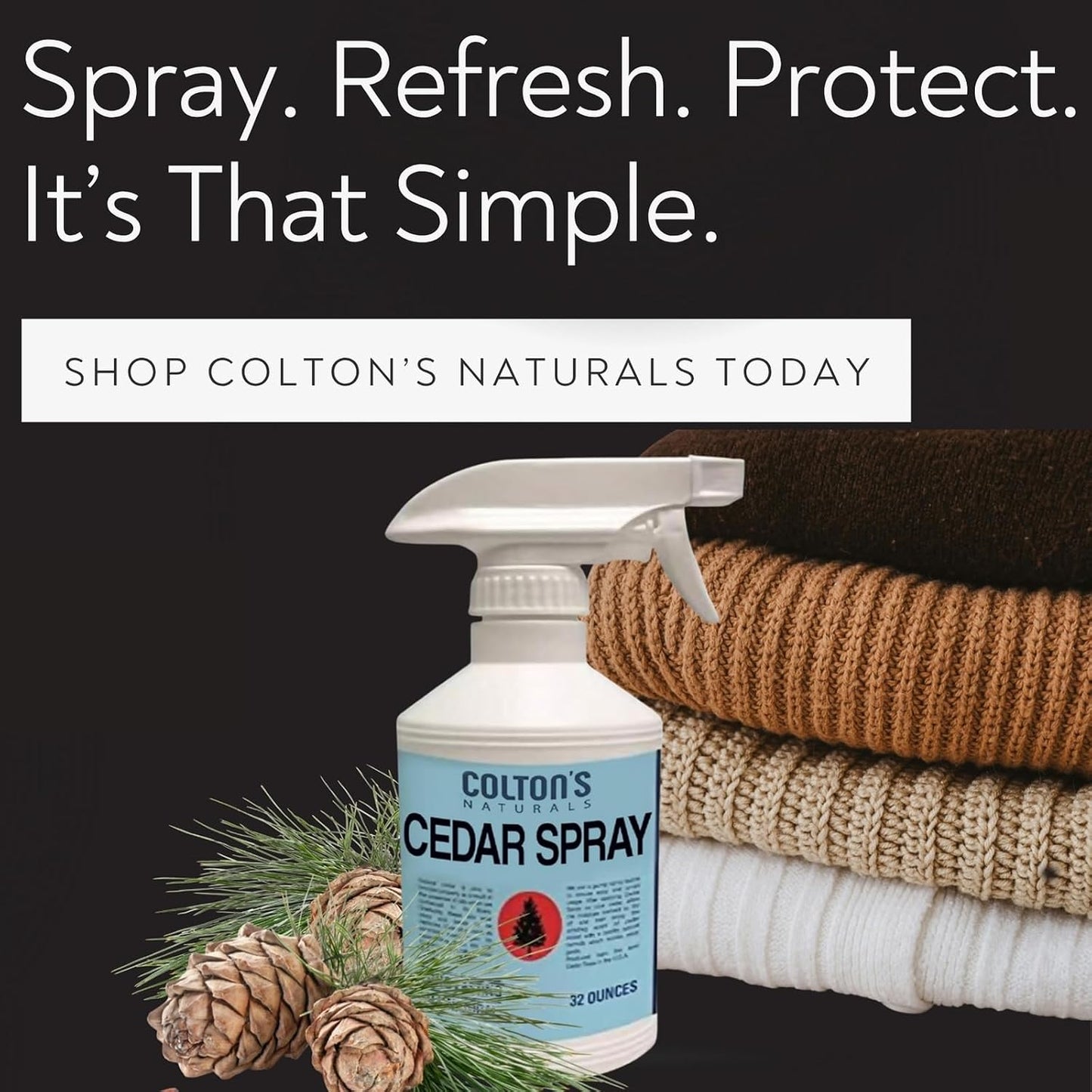 Cedar Spray w/Lavender Extract – Non-Chemical Wood Protection – Cedar Wood Scent – Restores Scent Closets & Drawers (32 oz)