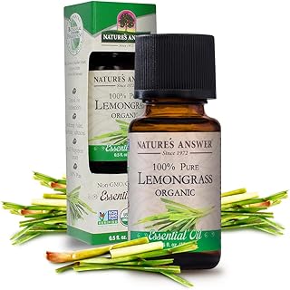 Nature’s Answer USDA Organic Lemongrass Essential Oil, 100% Pure | Natural Aromatherapy Oil for Diffuser/Humidifier, Steam Distilled 0.5 fl oz. (15ml) | Made in USA