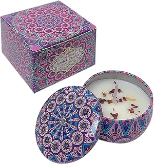 Scented Candles, Blue Wind Chimes Aromatherapy Candles for Home, Long Burn Scented Candles with Lid, Sustainable Use of Tin Boxes