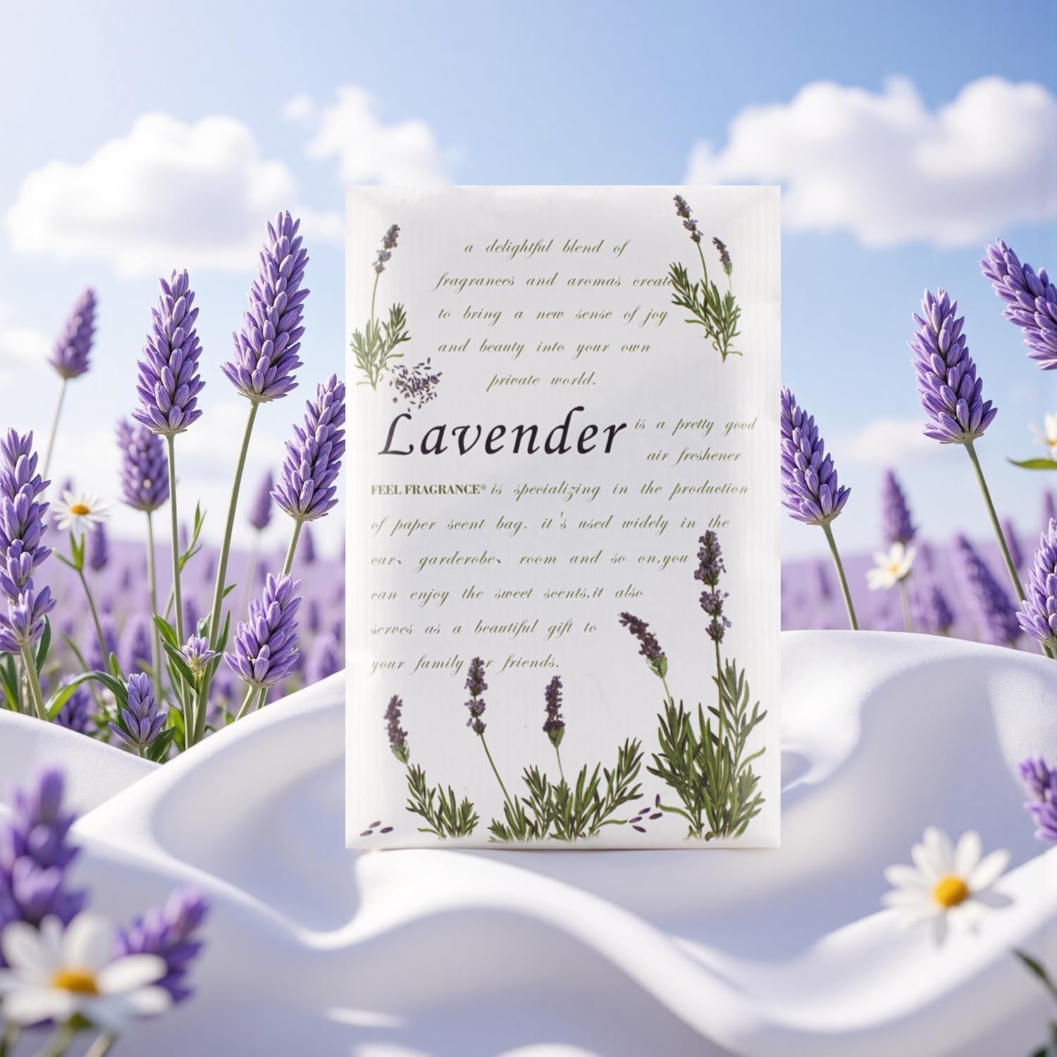 Lavender Scented Sachet for Drawers and Closets - Feel Fragrance Sachets, Lot of 12 (Lavender)