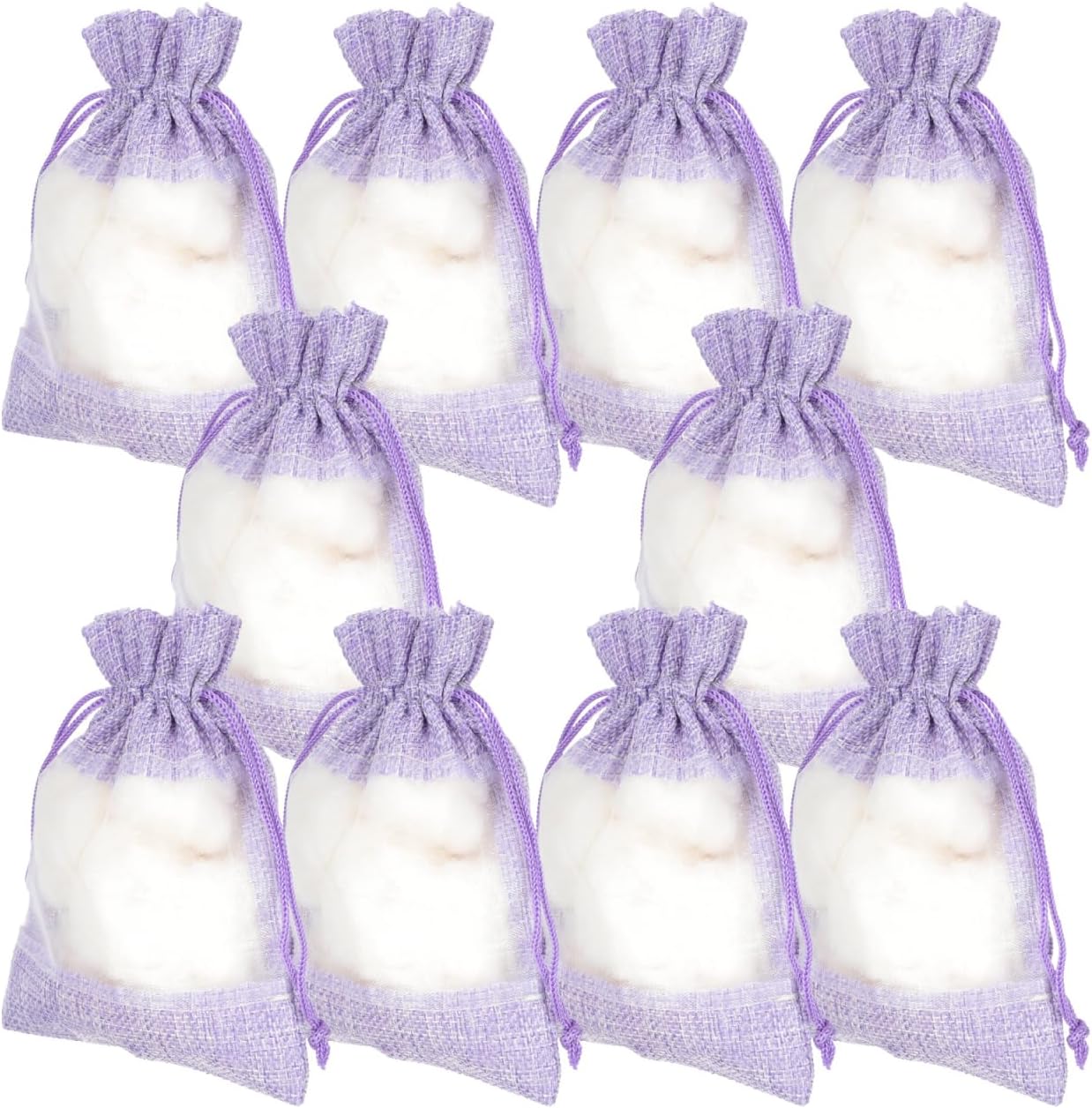 BESPORTBLE 10pcs Empty Sachet Bags for Lavender: 10x14cm Cotton Drawstring Pouch - Breathable Potpourri Holder for Closet Drawer Car
