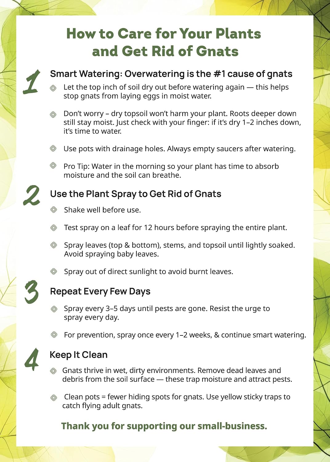 Kate's Home & Garden Plant Spray for Insects & Getting Rid of Gnats with 12 Sticky Traps. Fungus Gnat Killer & Bug Spray for Indoor Plants (16oz, Peppermint, Pet Safe, Non Toxic)