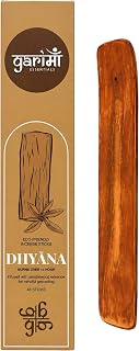 Premium Dhyana Sandalwood Natural Incense Sticks - Long Lasting Charcoal Free Incense, Meditation, Yoga, Relaxation, Outdoor Fragrance Pack of 48 Sticks with Free Wooden Stand