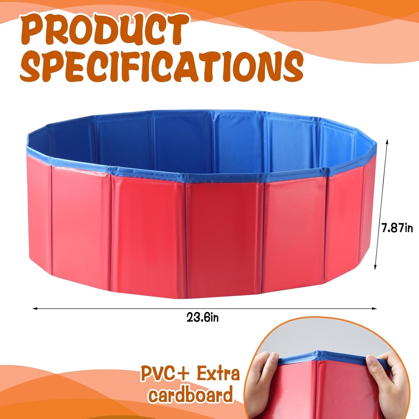 Portable Pool Foot Bath, Extra-Large 23.6" & Inflatable-Free, Collapsible Pool Foot Wash Tub, Foot Bath Basin for Pool Entry, Foot Bath for Above Ground Swimming Pool, Pool Clean Feet Accessory (Red)