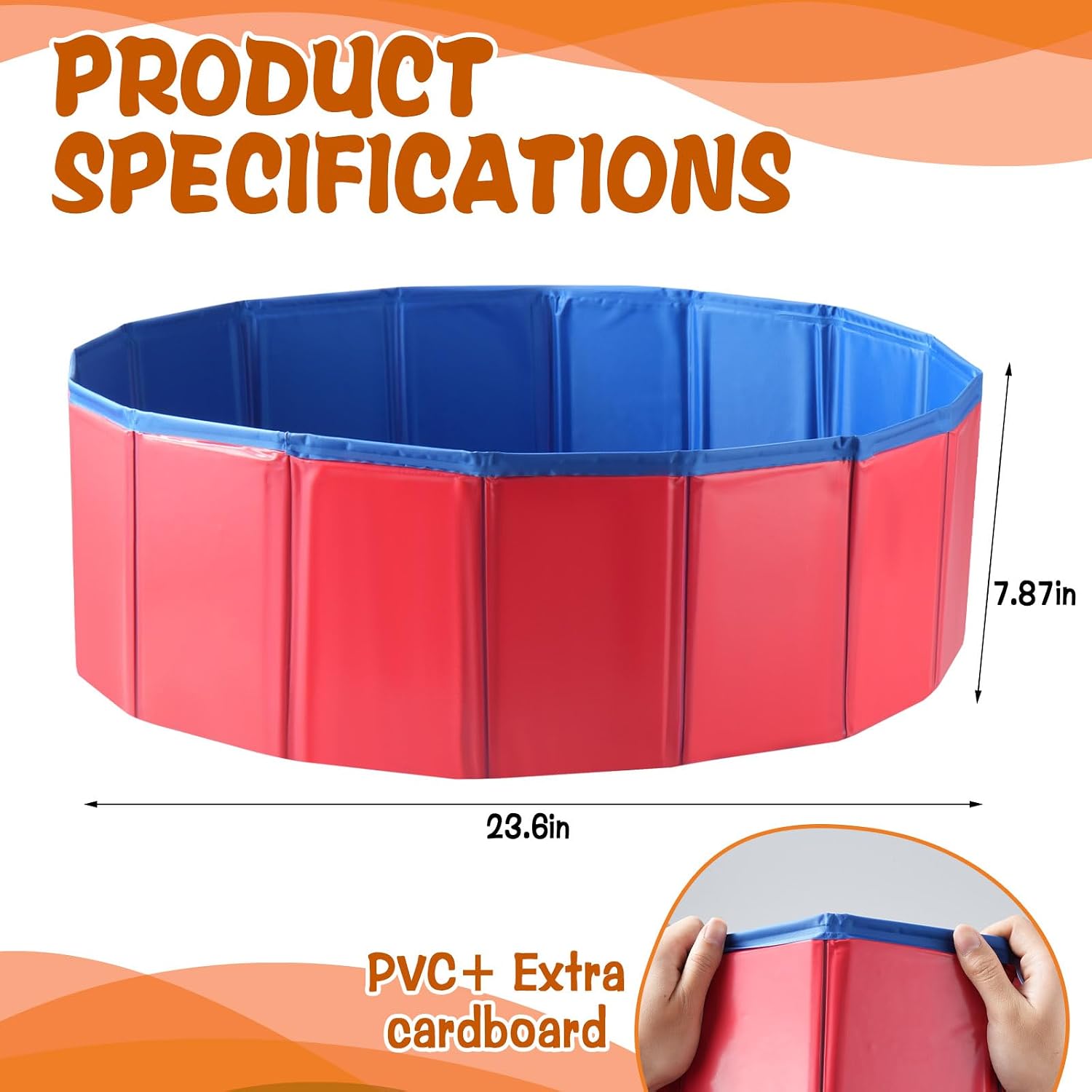 Portable Pool Foot Bath, Extra-Large 23.6" & Inflatable-Free, Collapsible Pool Foot Wash Tub, Foot Bath Basin for Pool Entry, Foot Bath for Above Ground Swimming Pool, Pool Clean Feet Accessory (Red)