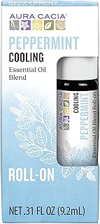 Aura Cacia Roll-On Essential Oil Blend, Peppermint, 0.31 Ounce