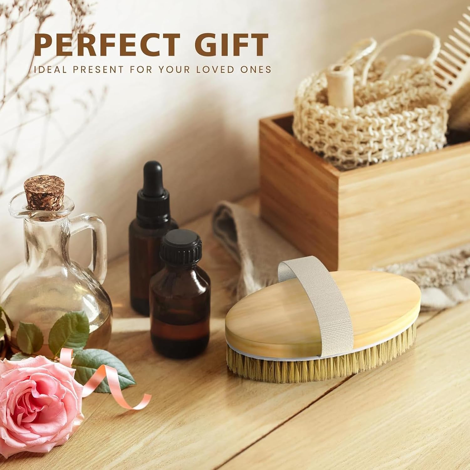 Tongcloud 3 Pack Dry Brushing Body Brush Natural Bristle Exfoliating Brush with Massage Nodes for Improving Skin Health