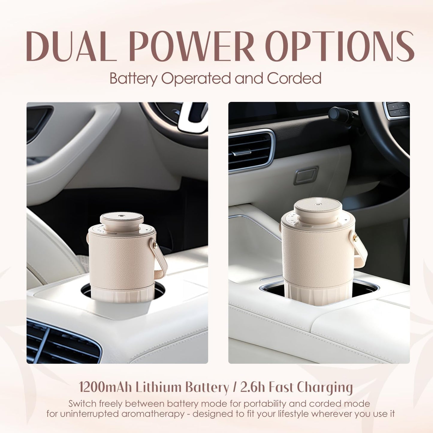 SALKING Waterless Diffuser Starter Kit with 30mL Hotel Fragrance Oil, Scent Diffuser Battery Operated Nebulizer with Timer & Adjustable Mist Mode, Car Diffsuer, Mini Scent Air Machine for Home, Office