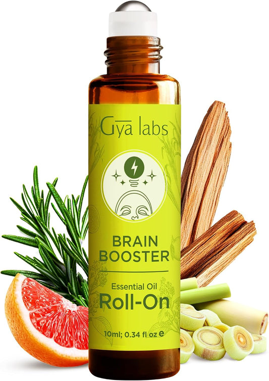 Brain Booster Essential Oil Roll-On Convenient Travel Size for Skin 0.34 Oz