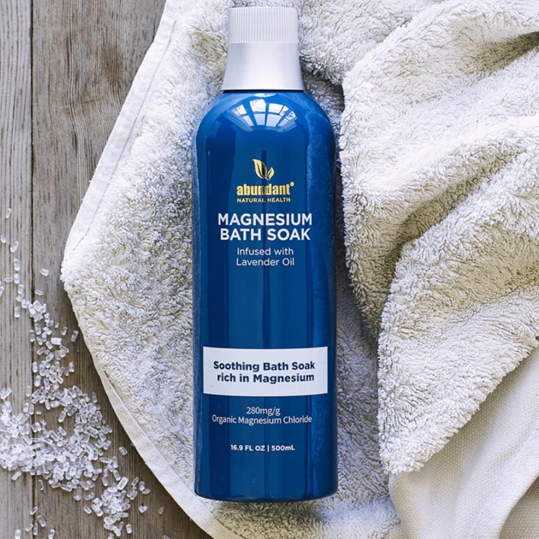 Abundant Natural Health Ocean Magnesium Bath Soak, Lavender, 500mL | Infused with Lavender Oil, Hydrate, Soothe and Moisturize Skin, Relax and Replenish Muscles