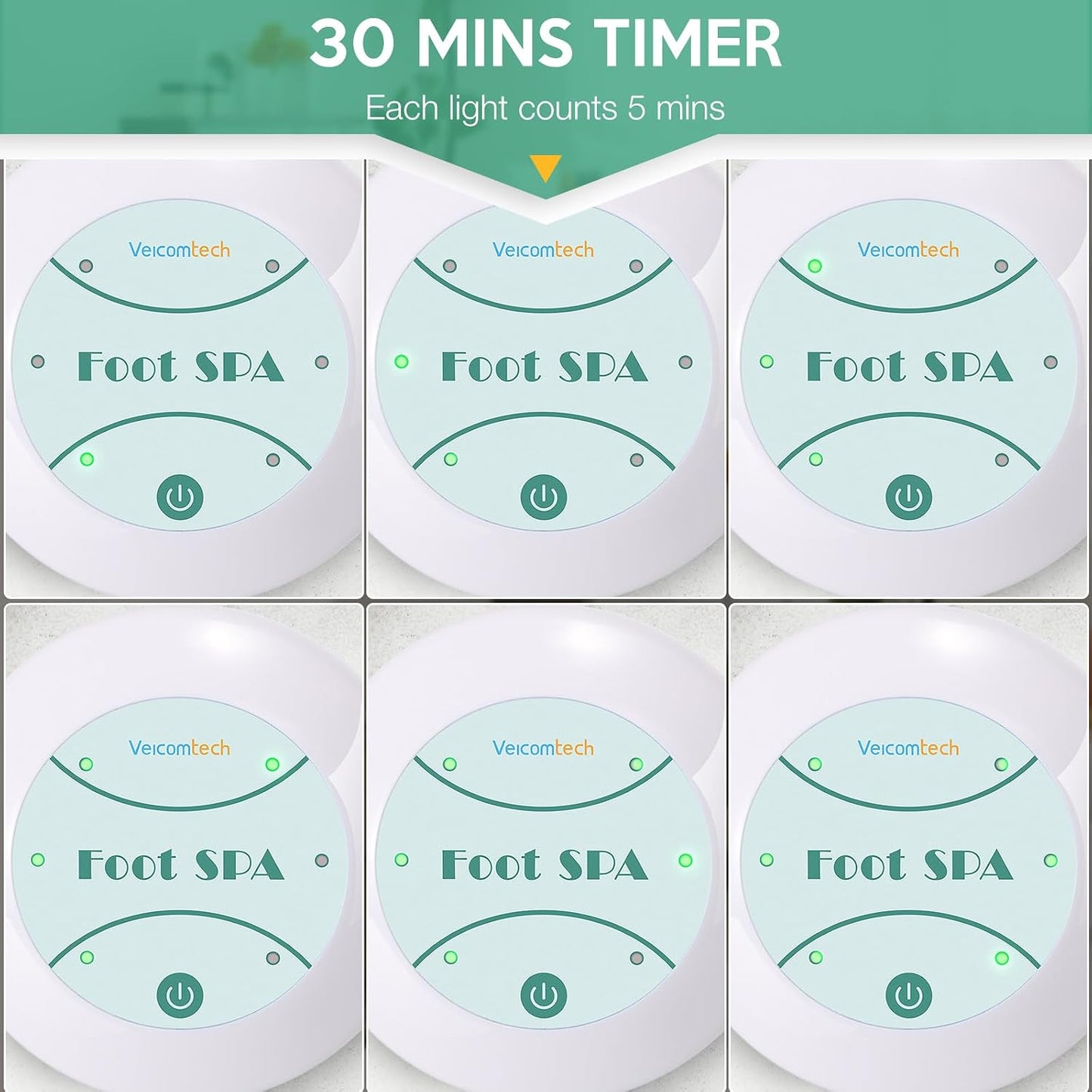 veicomtech Ionic Foot Bath Detox Machine, Ion Cleanse for Home Use, Salon, Beauty Spa Club, Detox Foot Bath with 2 Arrays, 100 Tub Liners