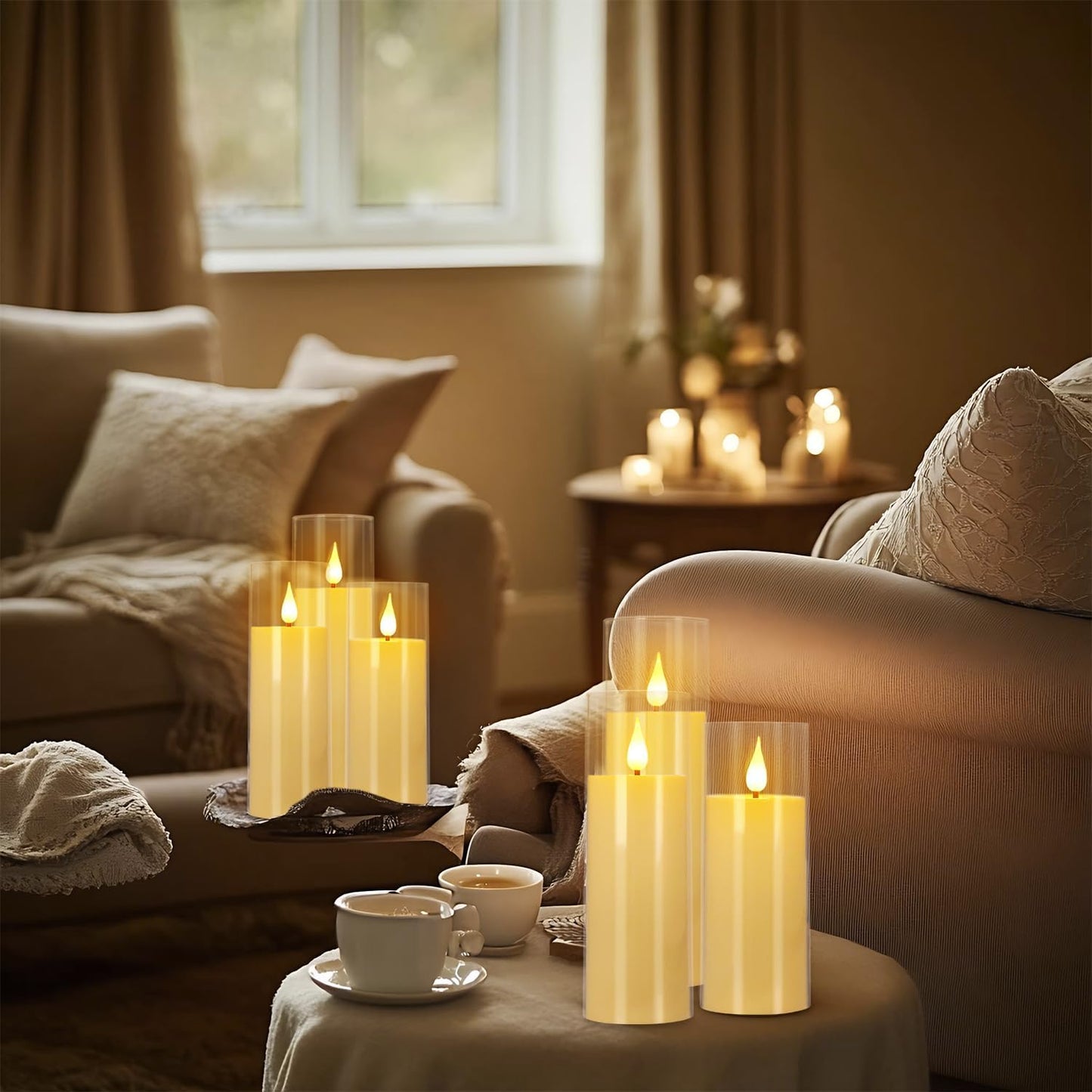 24-Pack LED Flameless Candles(14/16/18cm) with 4 Timers Remote - 3D Flickering Flame, Clear, Perfect Decor for Home & Events.