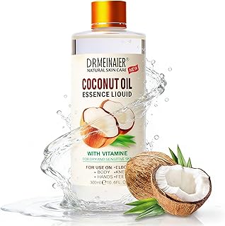 Coconut Organic Fractionated Lightweight Skin Hair Oil Fast-Absorbing Non-Greasy Vitamin E 300ml