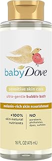 Baby Dove Bubble Bath Melanin-Rich Skin Nourishment for nourished Skin and Bath time Fun Sensitive Skin Care with Skin-Natural nutrients 16 oz, Silver
