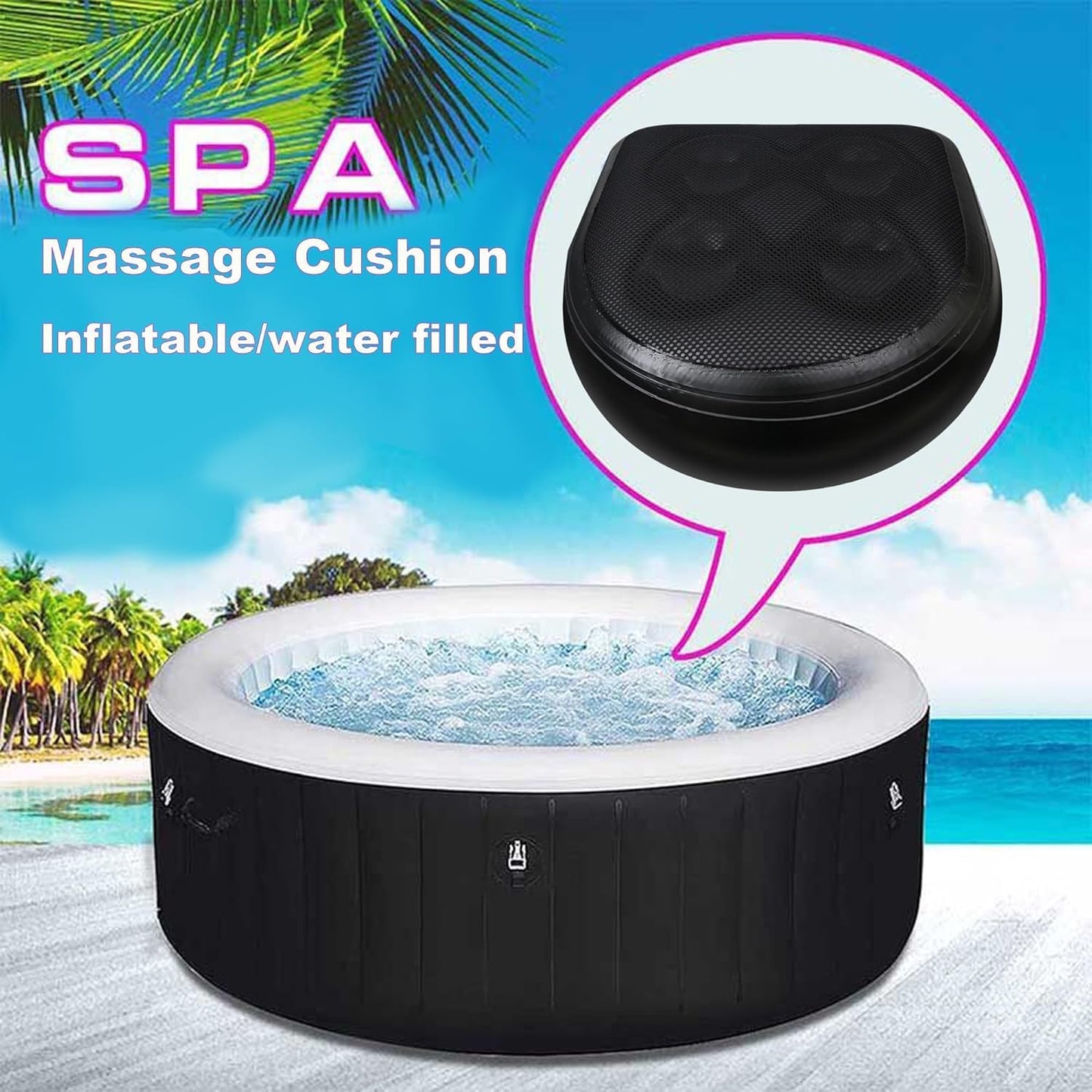 SPA Booster Seat,Spa&Hot Tub Seat with Non-Slip Suction Cups,Portable Fordable Bathtub Seat for Home/SPA/Travel/Business Trip, Black