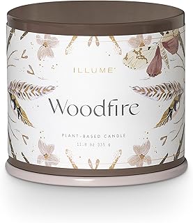 Illume, Candle Tin Woodfire Vanity 11.9 Ounce