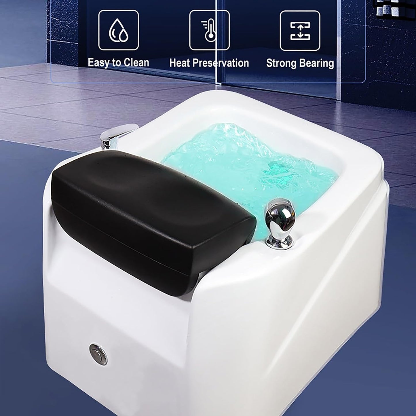 Relaxing Foot Spa Massager with Heat and Bubbles,Acrylic Pedicure Bath with Massaging Tools for Home Salon
