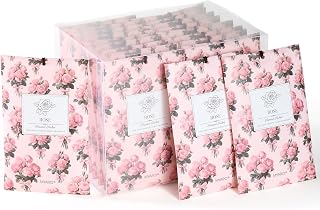 MYARO 20 Pack Rose Scented Sachets for Drawer, Closet & Car - Fresh Air Freshener Bags Home Fragrance, Odor Eliminator for New House Small Storage Space & Travel Luggage