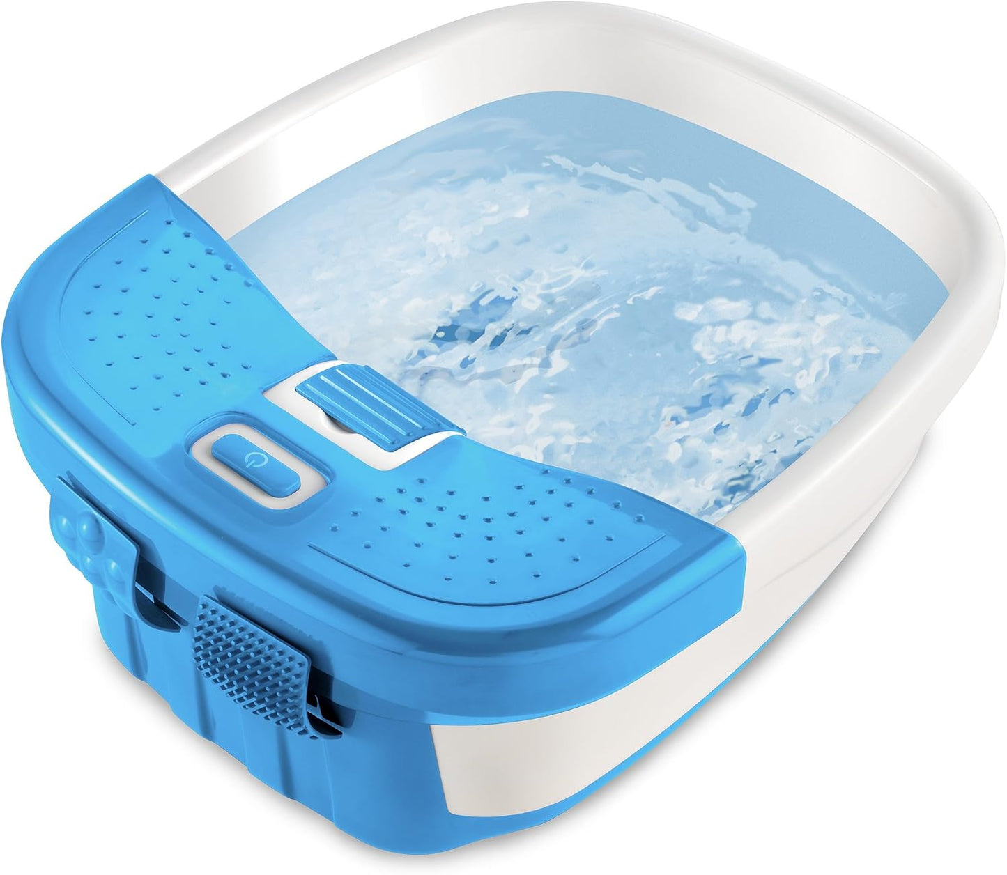 HoMedics Bubble Bliss Deluxe Foot Spa with Heat Massaging Arch, 3 Acupressure Attachments, Splash Guard, Raised Nodes Creates Bubbles, Improves Circulation, Soothe Tired Muscles