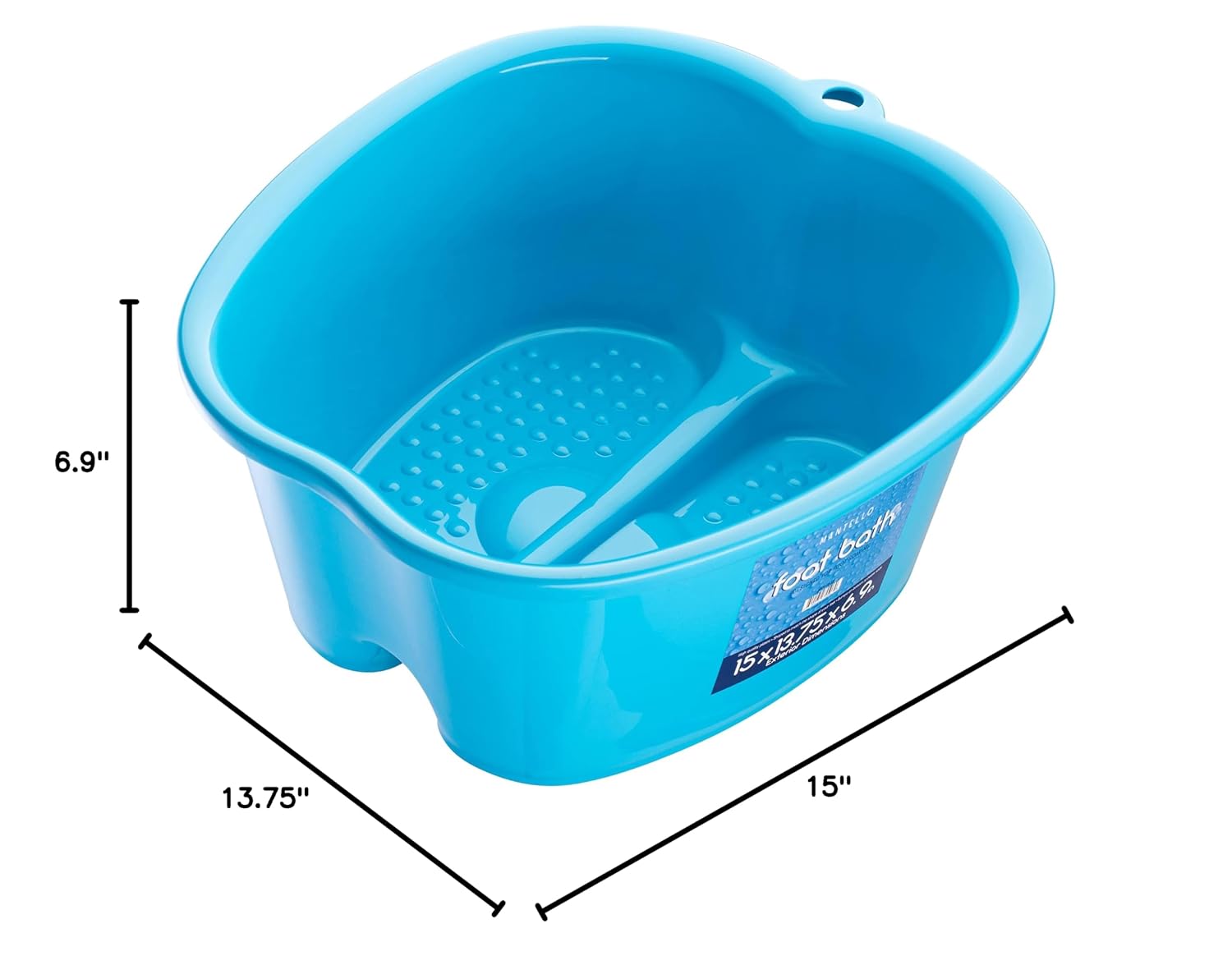 Mantello Foot Bath, Extra Large, Foot Soaking Tub - Pedicure Bowl - Foot Soak Tub (Blue)