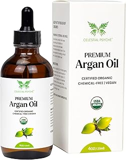 USDA Certified Organic Argan Oil (4 Oz) 100% Pure Natural, Chemical-Free, Vegan, Hexane-Free, Healthy Hair Growth, Scalp Care, Skin Hydration, Natural Beauty Enhancement