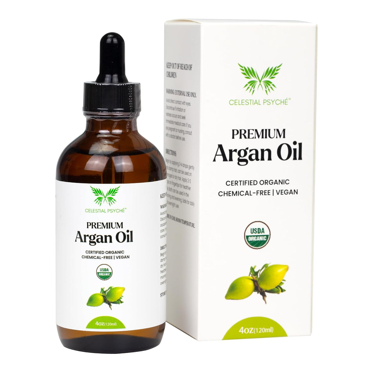 USDA Certified Organic Argan Oil (4 Oz) 100% Pure Natural