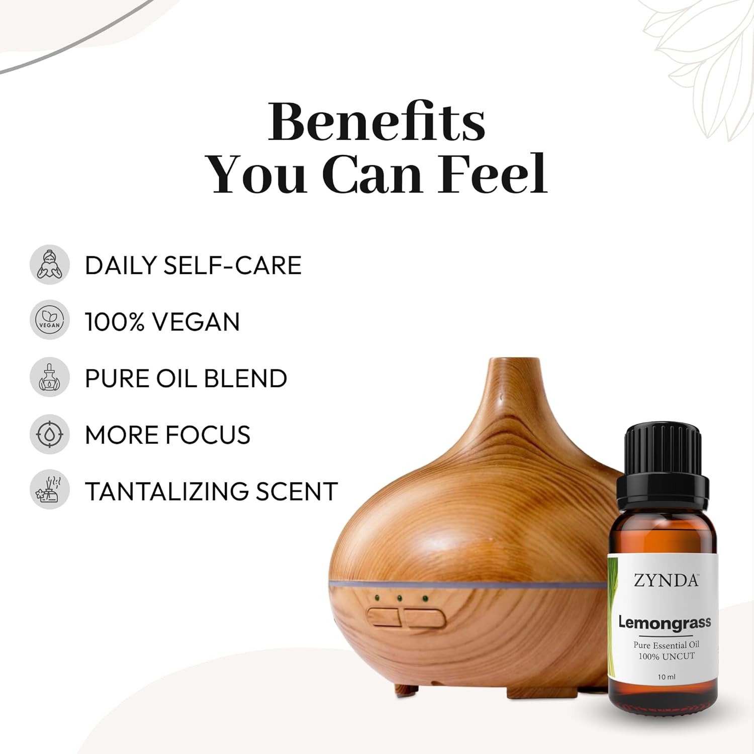 Lemongrass Essential Oil 10ml – 100% Pure and Natural Lemongrass Oil for Aromatherapy and Diffuser – Premium Grade Essential Oils for Skin, Massage, Hair Care
