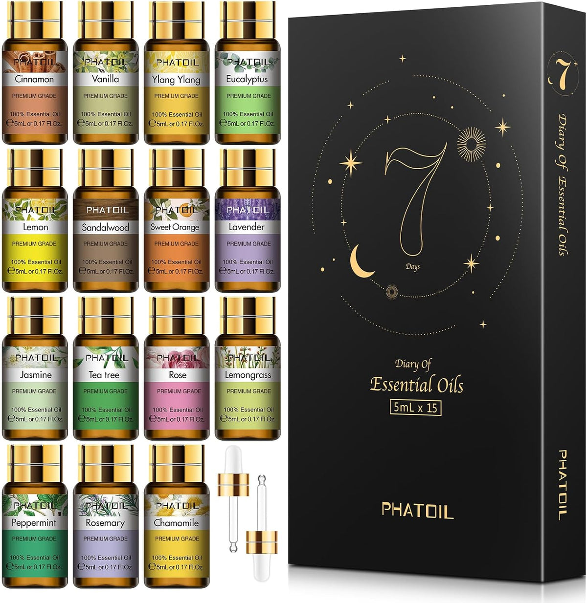 PHATOIL Essential Oil Gift Set for Diffuser