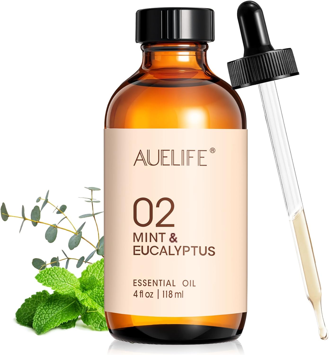 Mint & Eucalyptus Essential Oils for Diffusers & Candle Making, 118ml (4 fl oz) Large Bottle, Long Lasting Fresh Scent Oil for Home Fragrance, Soap, DIY & Aromatherapy