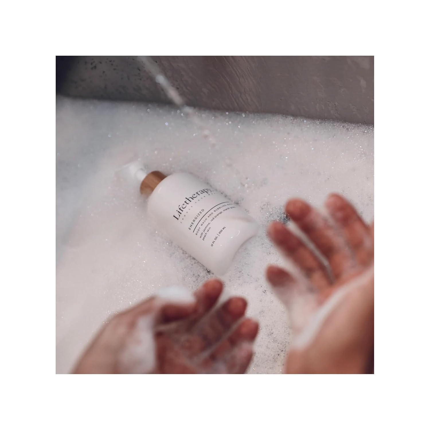 Lifetherapy 3-in-1 Body Wash, Bubble Bath & Hand Wash, Energized Fragrance - Lightweight for Sensitive Skin - Nourishing Daily Cleanser - Vegan Gluten Free, Paraben Sulfate & Phthalate Free 12oz
