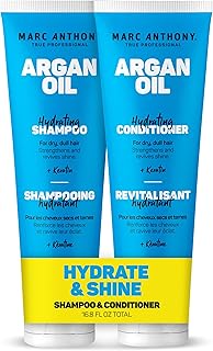 Marc Anthony Argan Oil Shampoo & Conditioner Set with Keratin - Moisturizing & Hydrating for Dry, Dull Hair - Repairs, Strengthens & Revives Shine with Nourishing Argan Oil of Morrocco - Sulfate Free