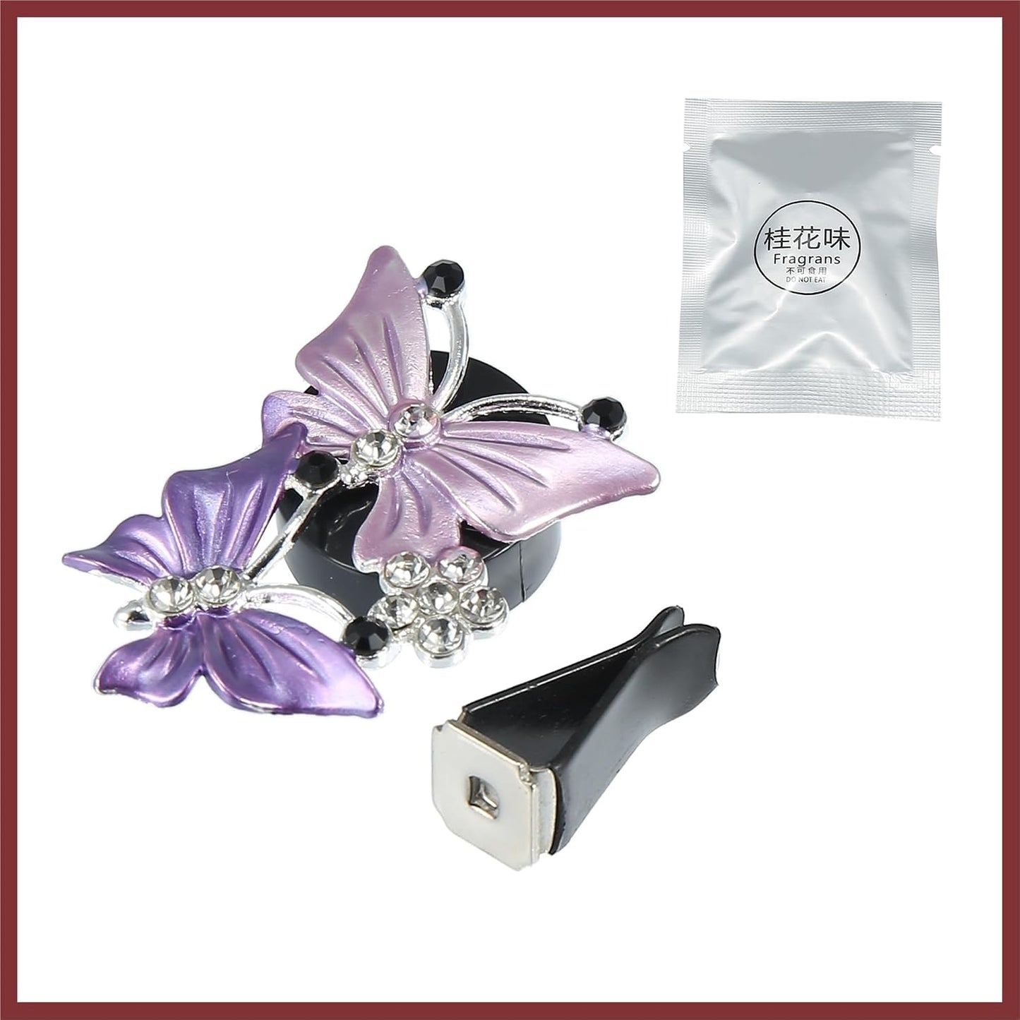 Car Butterfly Shape Clips for Air Conditioner Outlet Vent Decorations Clip Purple 4 Pcs Replace Parts