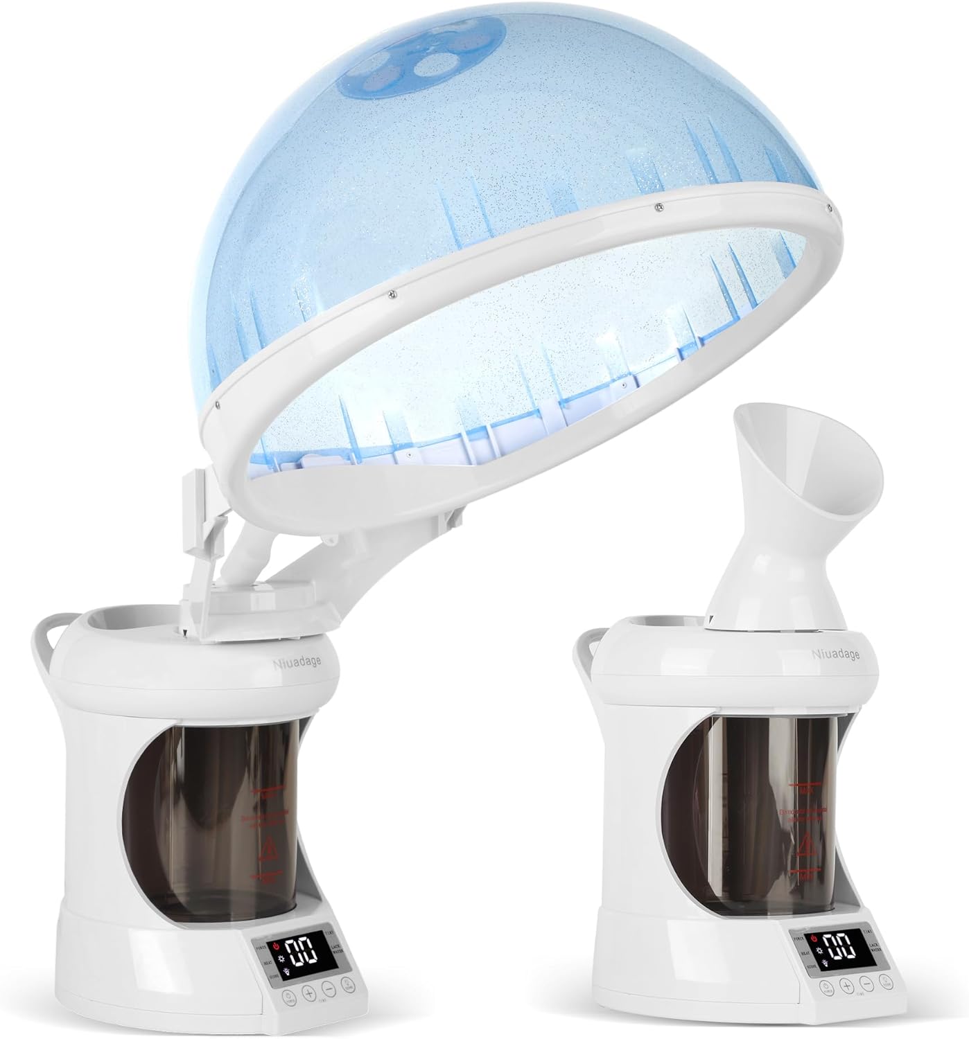 2 in 1 Hair and Face Steamer,Nano Ionic Steam for Deep Hydration & Pore Cleansing,Professional Facial Steamer with Timer for Home and Salon Personal Care